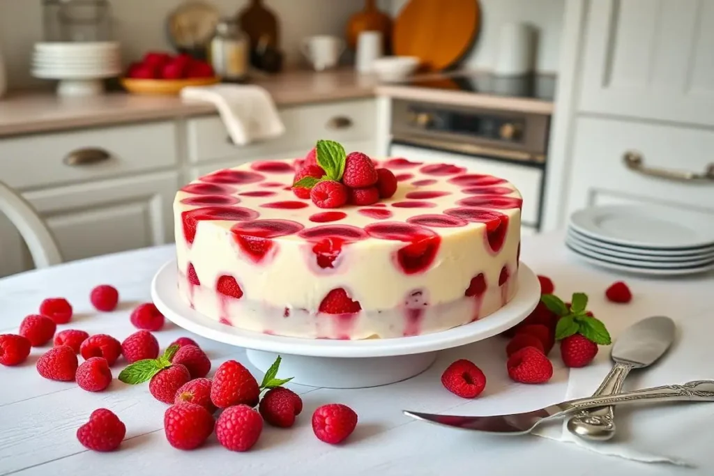 Raspberry Custard Cake