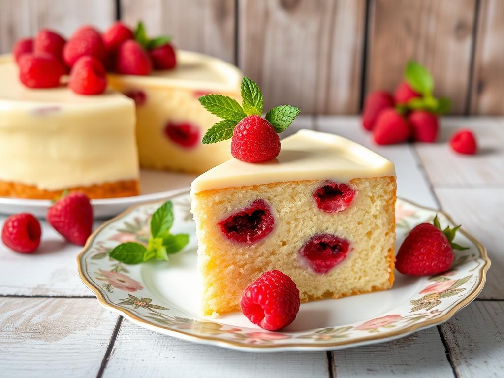 Raspberry Custard Cake