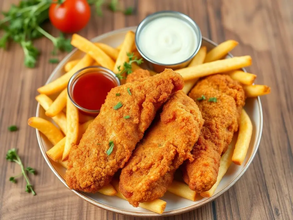 Is chicken tenders and fries healthy?