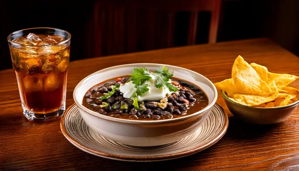 What is black bean soup made of