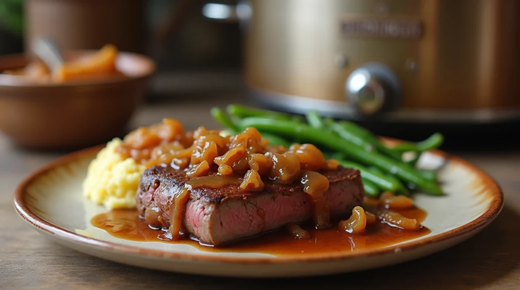 Cube steak in crock pot

